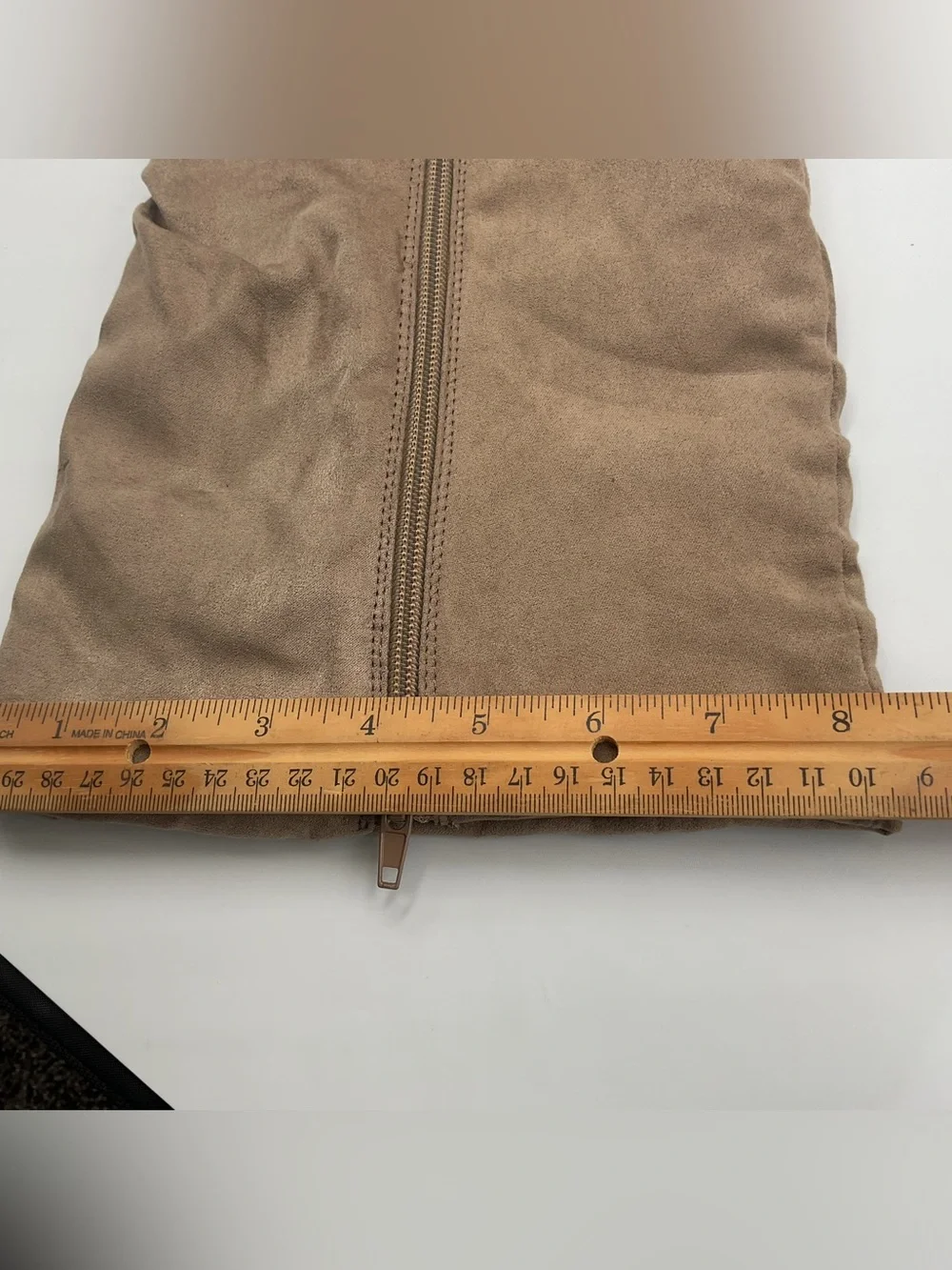 Ruched Faux Suede Knee High Slouched Boots Tan Beige Stiletto High Heel SZ 8.5